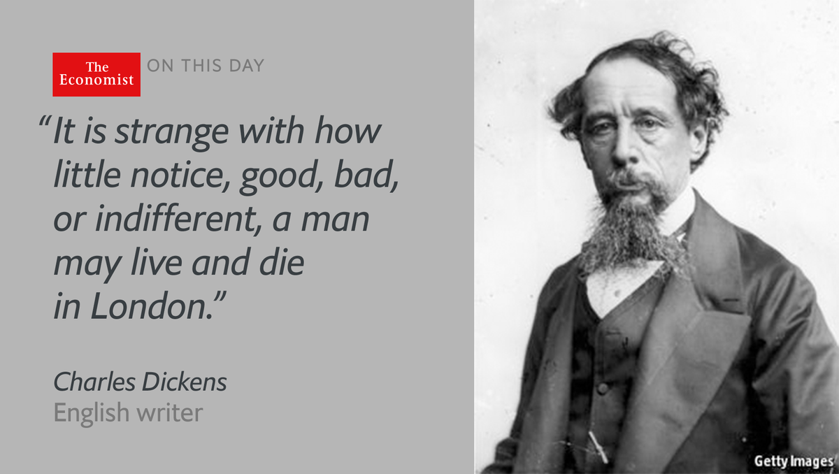 TheEconomist's tweet photo. “I might easily have been…a little robber": author Charles Dickens died #onthisday 1870 https://t.co/Ibeknm6qgU https://t.co/FsGFrAf3bA