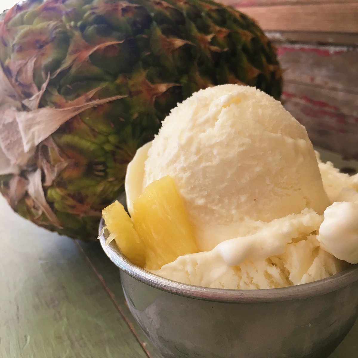 If you like piña coladas...try our Piña Colada #homemade #icecream. Open 11-9 both locations.