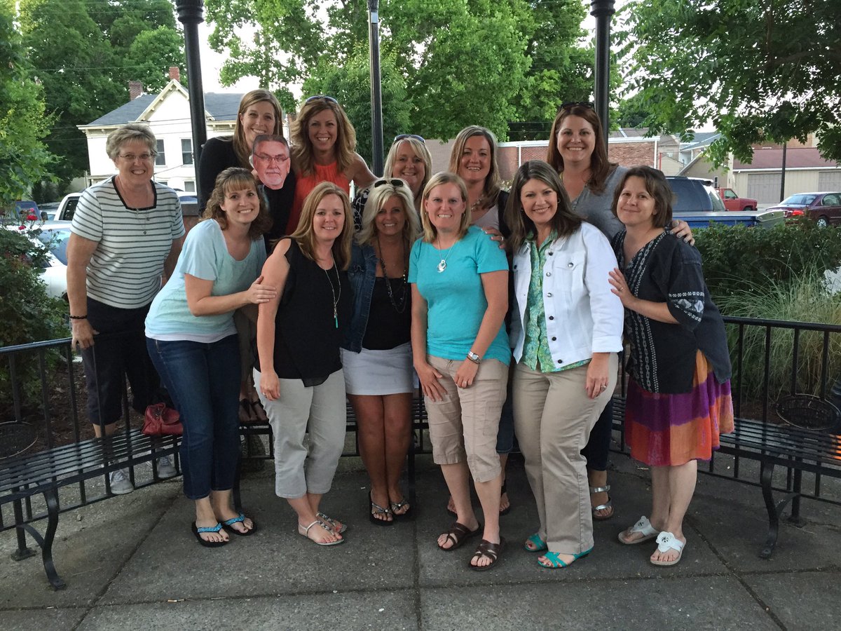 GES_mbmeyer's tweet photo. Teacher Retreat! Glad Mr. Daihl could join us ;) #GES #funwithnewfriends https://t.co/s7IlRu8z8b