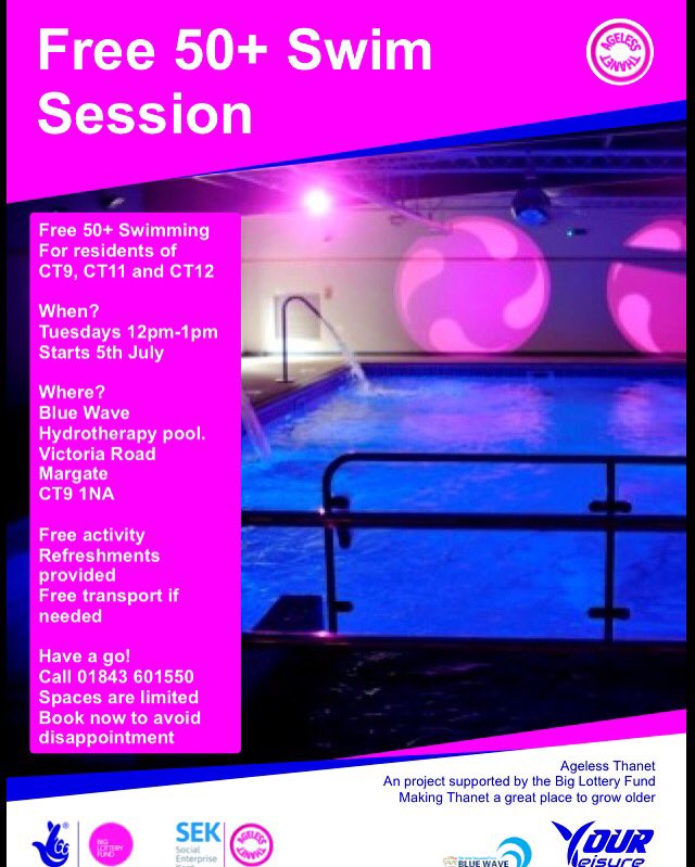 bluewavecomplex's tweet photo. We have teamed up with @AgelessThanet to bring swim sessions in our hydro pool for more info contact 01843601550 https://t.co/6AM9D65td5