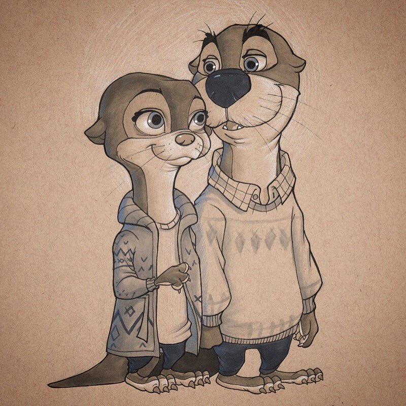 Chrissie_Zullo's tweet image. Drawing the #Otterton #otters for #dailysketchesareback #Zootopia theme ! W/ @BillyFowler @uminga720 &amp;amp; @fletcher720