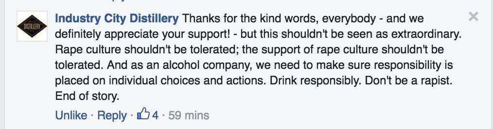 So here's the deal: Drink responsibly. Don't be a rapist. Don't defend rape. And if you hate #SJW's, go elsewhere.