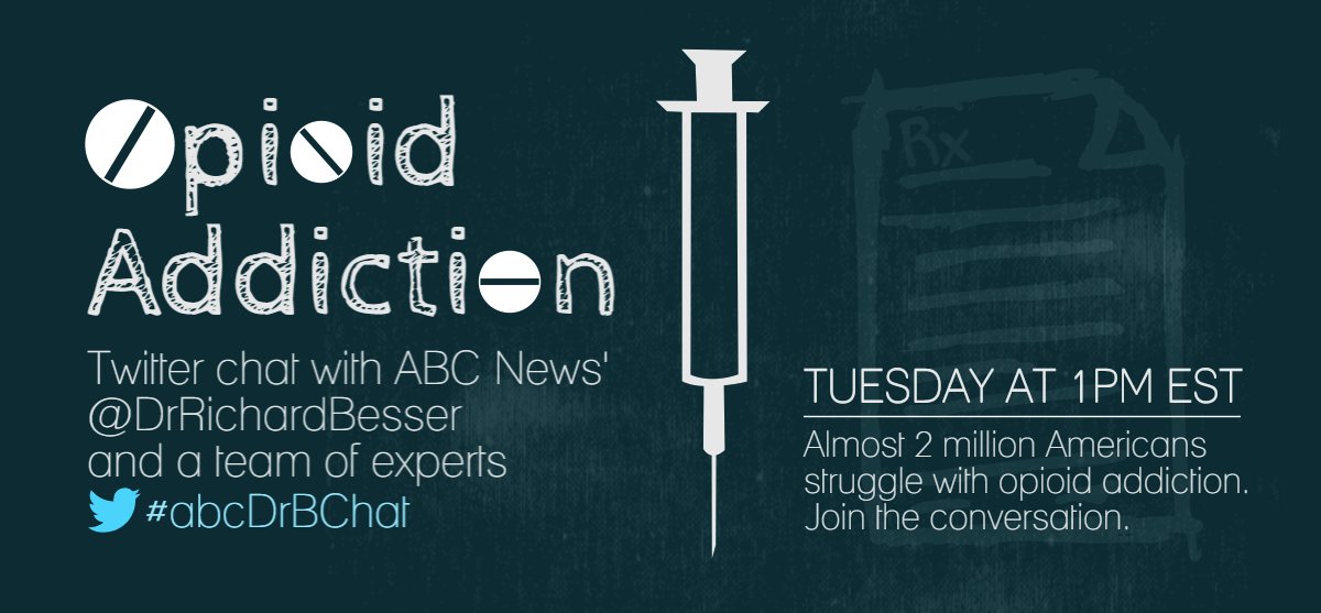 Dieuvil_MD's tweet photo. Twitter chat on Opioids! 6/14 at 1PM EST @CDCgov @NIDAnews @DocAnitaGupta @samhsagov @sethmnookin @abcDrBchat https://t.co/ElaRPWw1bP