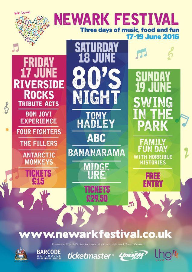 Not long now till <a href="/NewarkFestival/">Newark Festival</a>, tickets still available to see <a href="/TheTonyHadley/">Tony Hadley</a> and more at newarkfestival.co.uk
