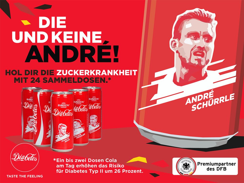 foodwatch_de's tweet photo. Breaking news: Zur Eröffnung der #em2016 heute kommt hier die erste richtig ehrliche Werbeanzeige von Coca-Cola ;) https://t.co/HnN5Na2fMQ