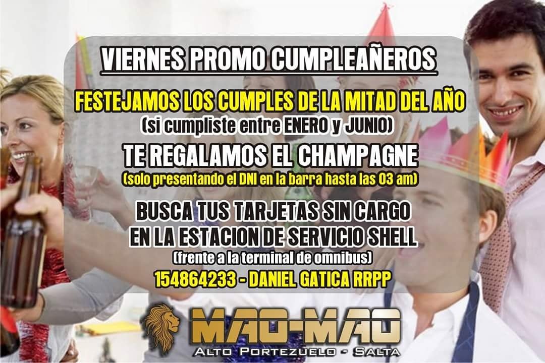 CastilloMaoMao's tweet photo. Mañana en el #maomao Festejamos todos los cumples de #enero a #junio te regalamos el #champagne https://t.co/c36EHsYp15