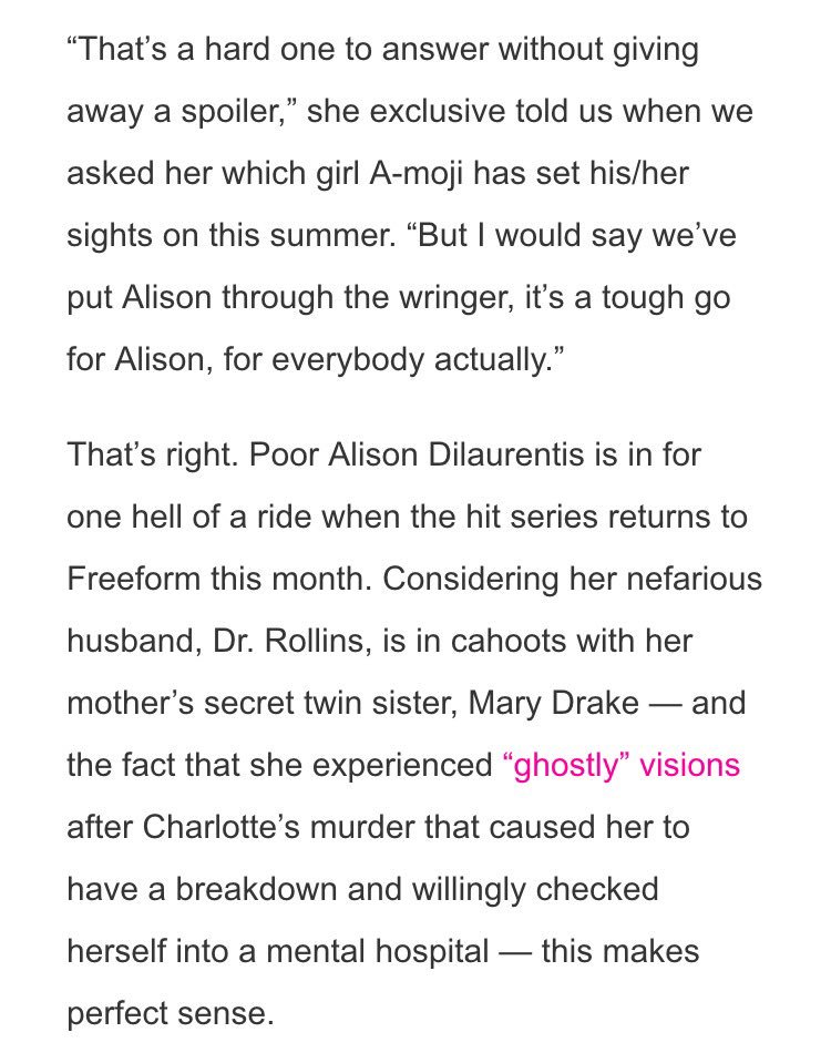 shaymitchnyc's tweet image. See what @imarleneking said about season 7 of #PrettyLittleLiars. #PoorAli @SashaaPieterse
