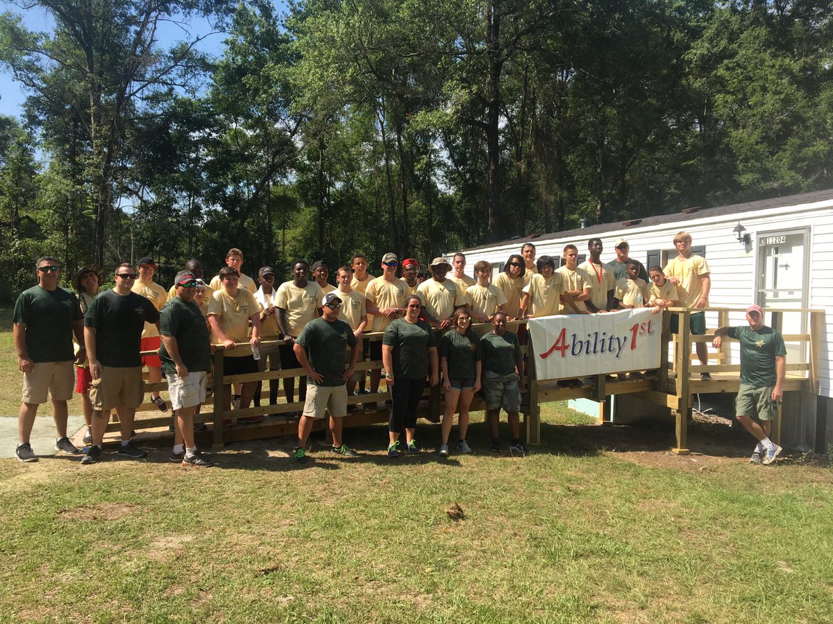 LeonSheriff's tweet photo. LCSO #YouthAdventureCamp partnering w @Ability1stTally to #PayItForward Just finished a handicap ramp for a citizen https://t.co/WxDzdWl8ZN