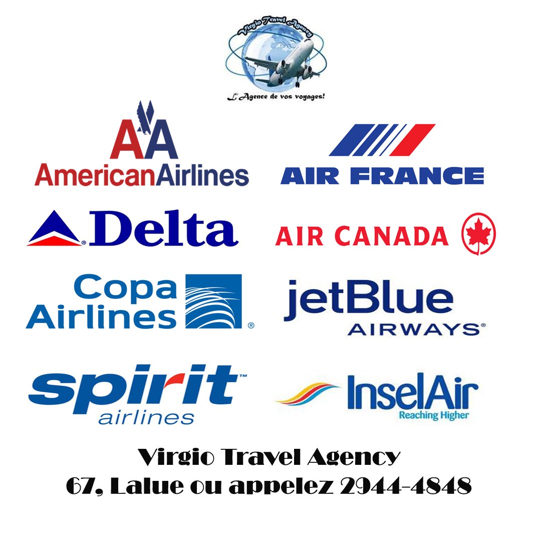 Voyagez avec Virgio Travel Agency! Pour toutes informations, 67, Lalue ou appelez au 2944-4848.