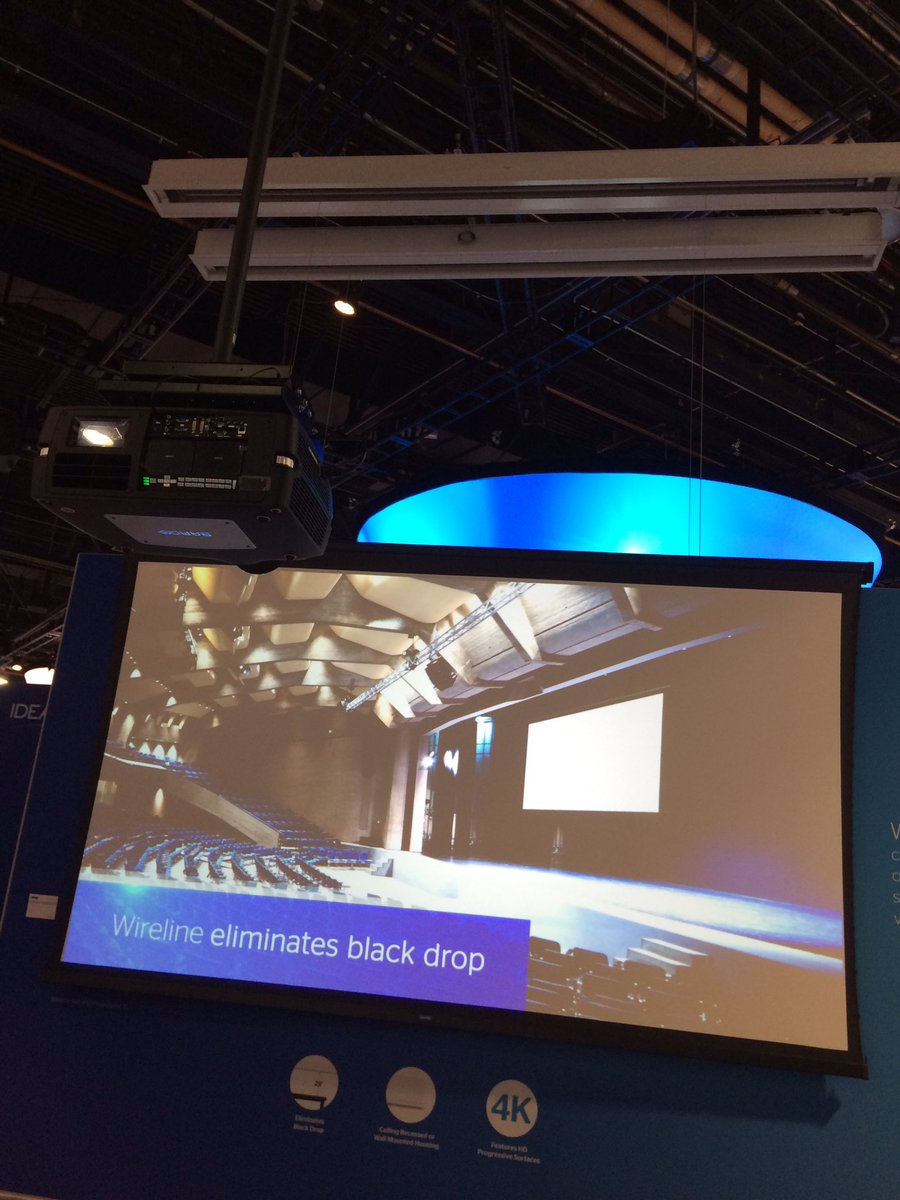 A screen you can drop up to 880 cm without a large black border? Wireline Advantage! See it at C5408 #InfoComm16