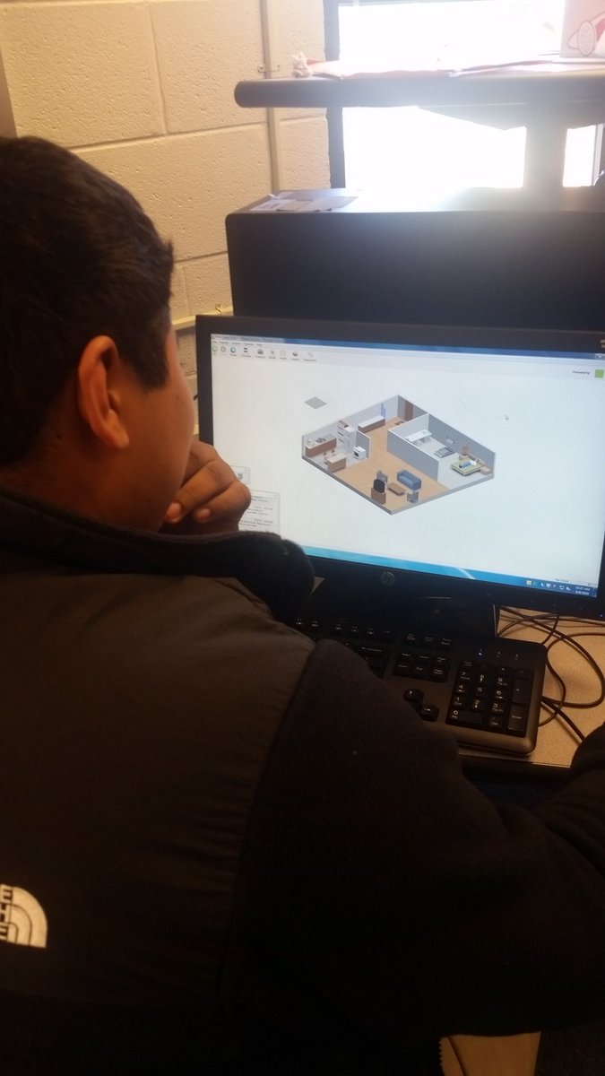 MVHS IB Student working on his 3D Floor Plan #FCPSSTEAM