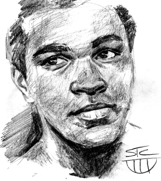 SicMonkie's tweet photo. Muhammad Ali. Art by Sic Monkie #MuhammadAli #sketch #boxer #artist @DeadFutureKing @drodflo https://t.co/rpXCg00eKB