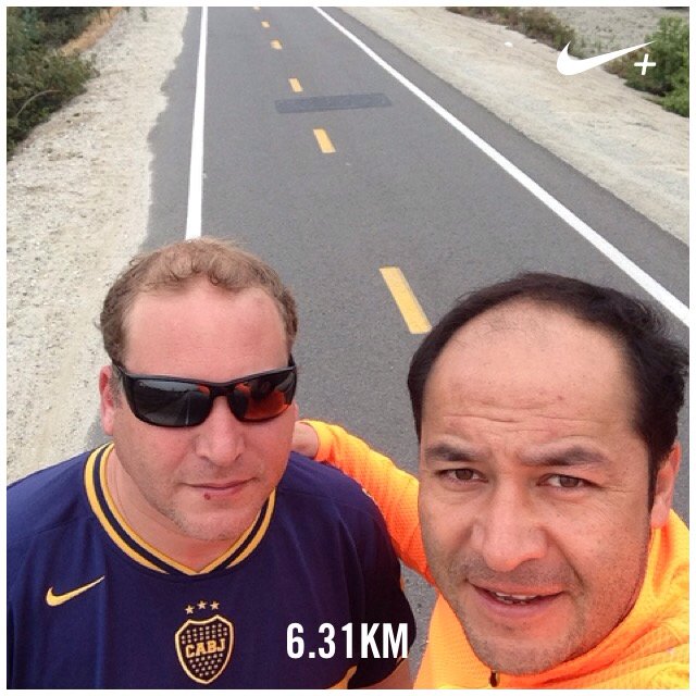 Hoy tuvimos compañía !  Acabo de correr 6.31 km con Nike+. #nikeplus