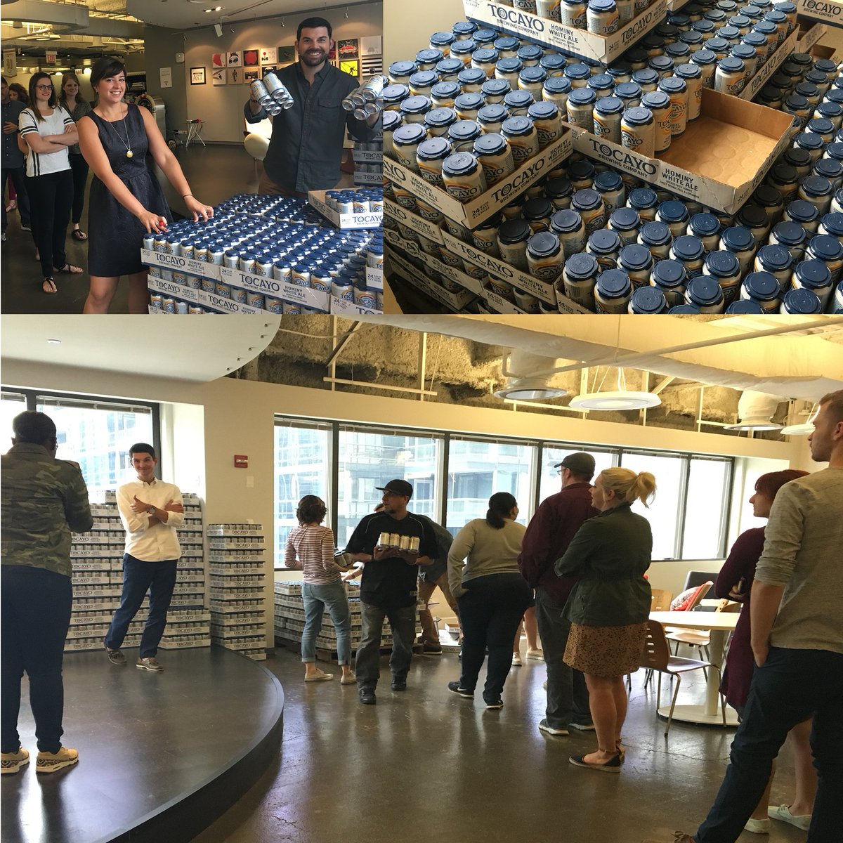 upshot_agency's tweet photo. #clientperk day at Upshot. Everyone gets two 6-packs! Thanks @TocayoBrewingCo! https://t.co/9YuVWNzcME