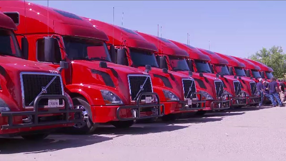 Wondering what those red trucks are in a Prince Albert parking lot? Garth Brooks semis will be parked here until Sun