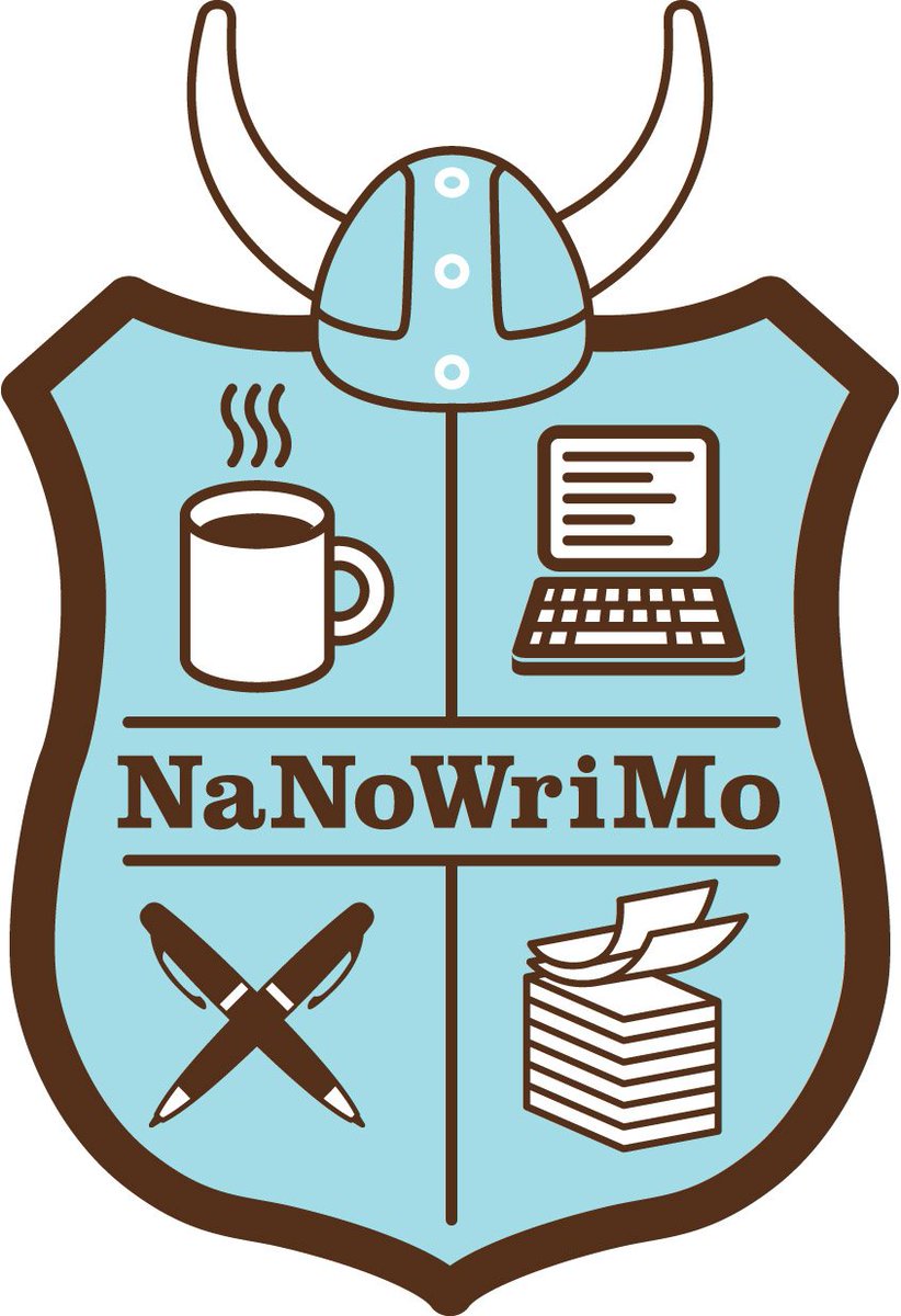 NaNoWriMo on Twitter: "Our logo (this one) is blue - which one are you looking at with the green and orange?… "