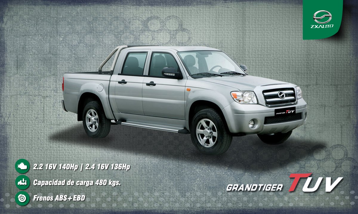 ZXAutoUy's tweet photo. Grand Tiger TUV, elegí la tuya! Dos opciones de motorización, equipamiento y tracción...conocela! #grandtiger https://t.co/I0ZqvtviCy
