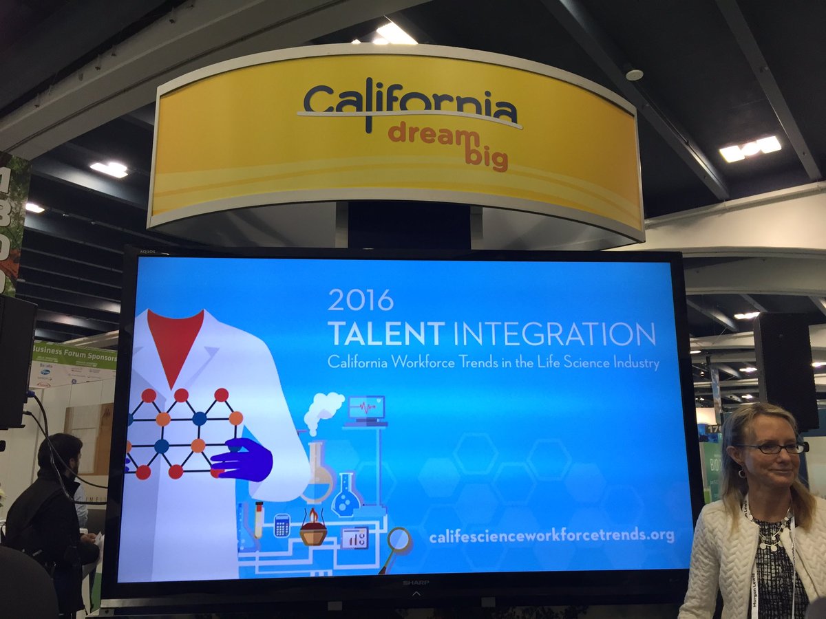 AJdetzel's tweet photo. Happening now at the #CApavilionBIO. Ca work force trends. #BIO2016 https://t.co/1xO96CpFY7