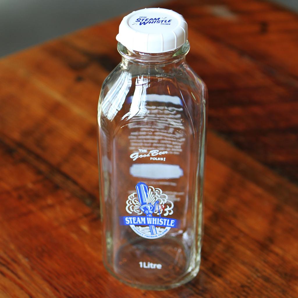 We still have a couple of these beauties left! Buy a litre of #SteamWhistle $14.95 and keep the glass. But hurry!