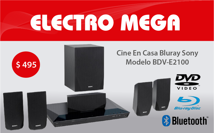ElectroMegaEc's tweet photo. Cine En Casa Bluray Sony BDV-E2100.
Precio $ 495 Dólares. https://t.co/uflQdBtKdD