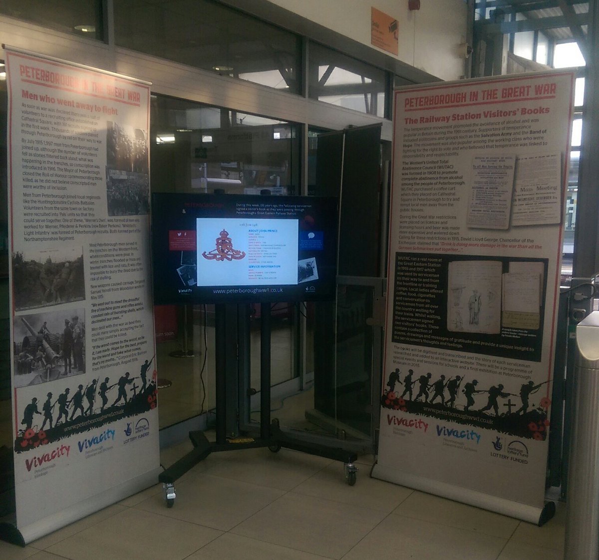 Saw this <a href="/PeterboroughWW1/">Peterborough in WW1</a> display tonight <a href="/PeterboroughSta/">Peterborough Station</a>