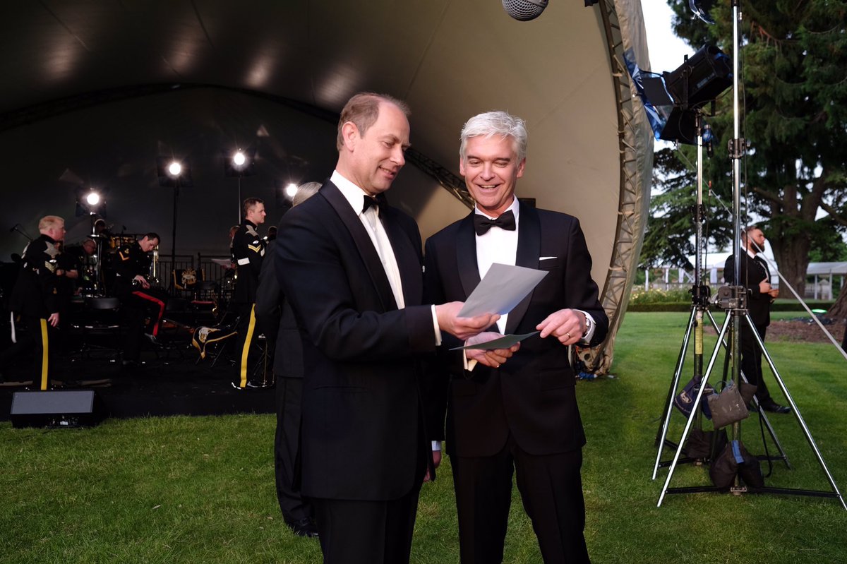 HRH_PrincePhil's tweet photo. Meanwhile, Edward and @Schofe appear to be using an early version of @Tinder #passright https://t.co/kjhEBzYoSb