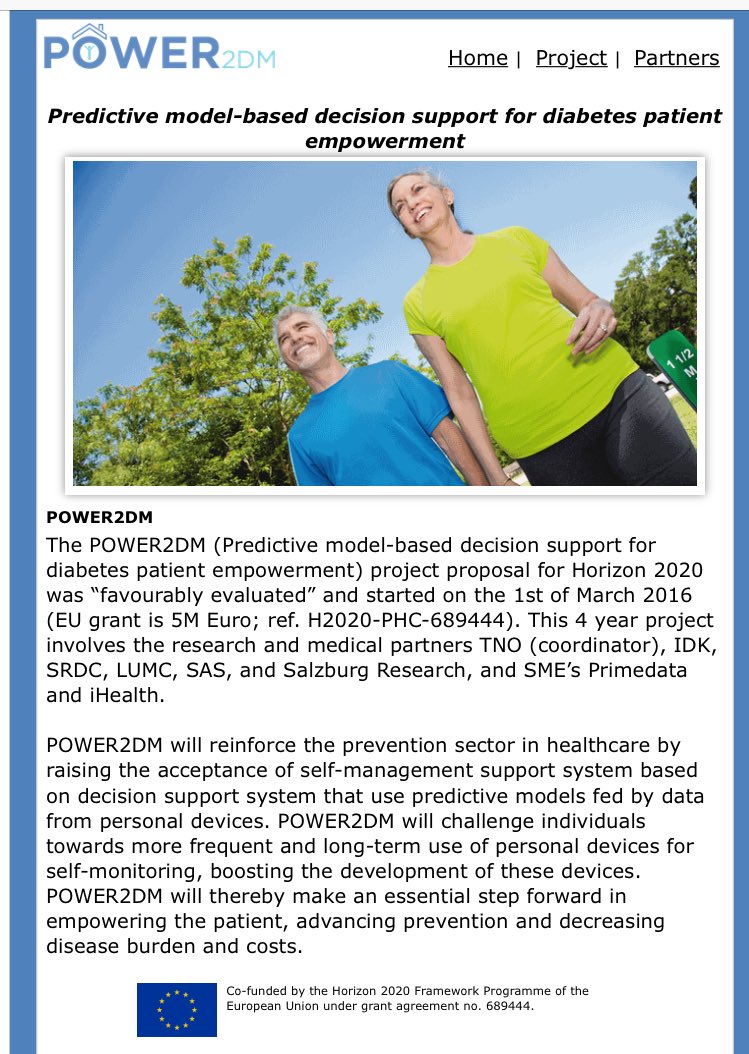 Power2DM project's first tweet as EU Horizon2020. Visit power2dm.eu for info on project and partners!