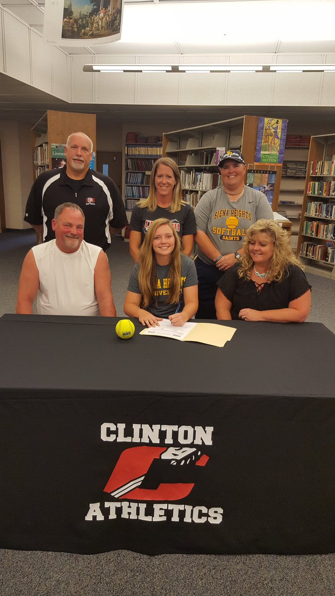 Congratulations to both Caitlyn and Hayley on their college choices.  #RedskinNation #ClintonStrong <a href="/ClinSoftball/">CHS Softball</a>