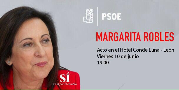 PSLPSOE's tweet photo. Margarita Robles, mañana, en #lenesp #TeMerecesUnSí https://t.co/DrGYhxI3DA