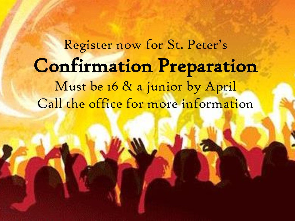 stpeterteens's tweet photo. #Confirmation registration has begun.  Don't miss out yourself and don't let your friends do it either! https://t.co/Mn5YtO2k8r