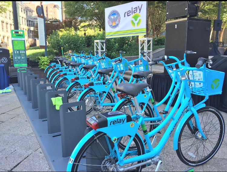 KasimReed's tweet image. Excited to launch our city's first bike share program today, Relay. First 100 bikes are available to ride today.