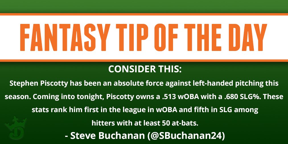 Today's Fantasy Tip Of The Day per #FantasyBaseball expert <a href="/SBuchanan24/">Steve Buchanan</a>: Piscotty, Piscotty, Piscotty, Piscotty...