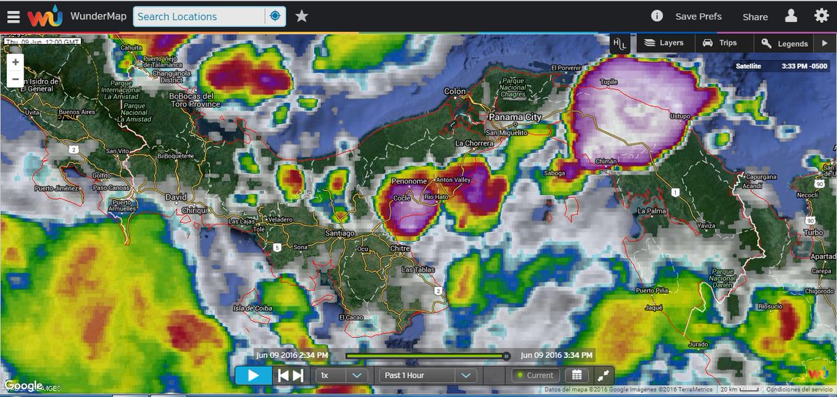 CRPBaru's tweet image. 9Jun-3:36pm Imagen Satelital Infrarroja sobre #Panamá #WunderMap