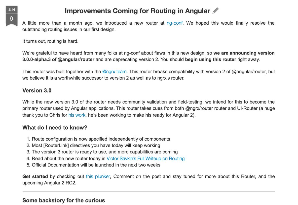 angularjs_io's tweet image. Angular 2 Router progress update
angularjs.blogspot.com/2016/06/improv… #angular