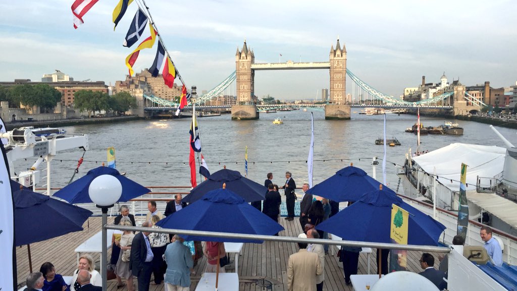 Heathercowper's tweet image. Gorgeous evening in #London to be on board #RMSStHelena @sthelenatourism with a view of Tower Bridge @sthelenafocus
