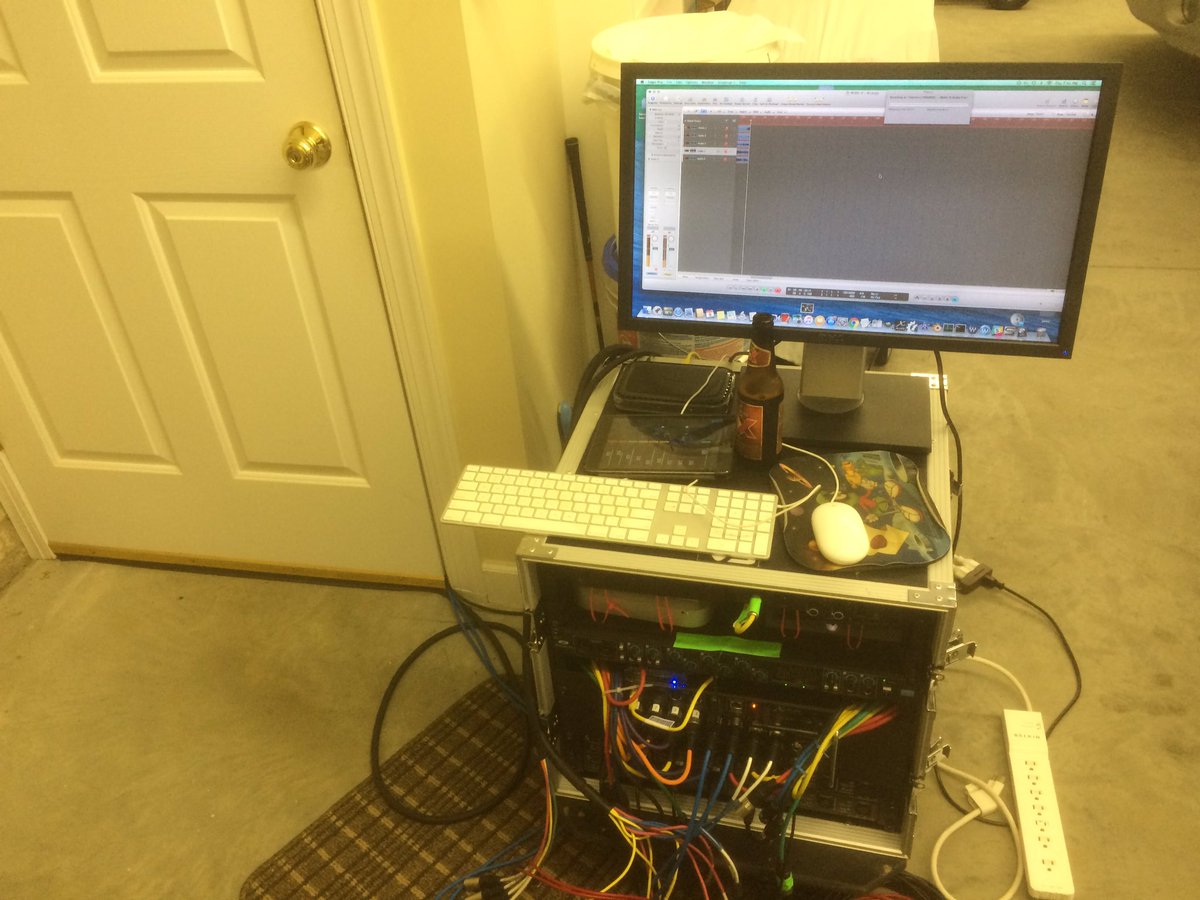 DavidLedrowski's tweet image. Mobile recording session in a garage