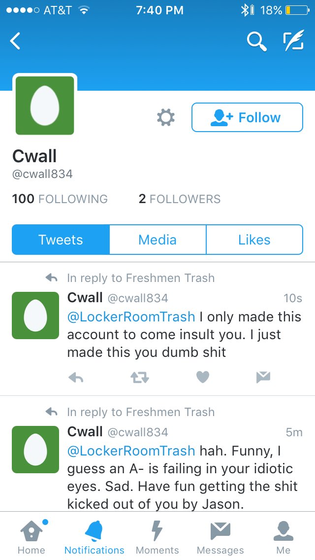 LockerRoomTrash's tweet photo. @cwall834 and that's why you're following 100 people https://t.co/onKItgESAz