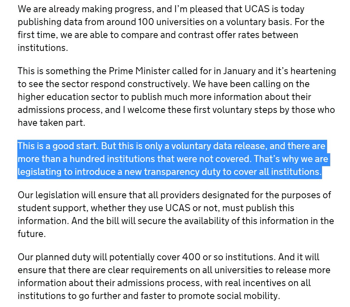 MaryCurnockCook's tweet photo. On UCAS Transparency data @JoJohnsonMP #hepi2016. Remaining HEIs recruit v small nos: meaningful analysis difficult https://t.co/UAkxLXRmHW