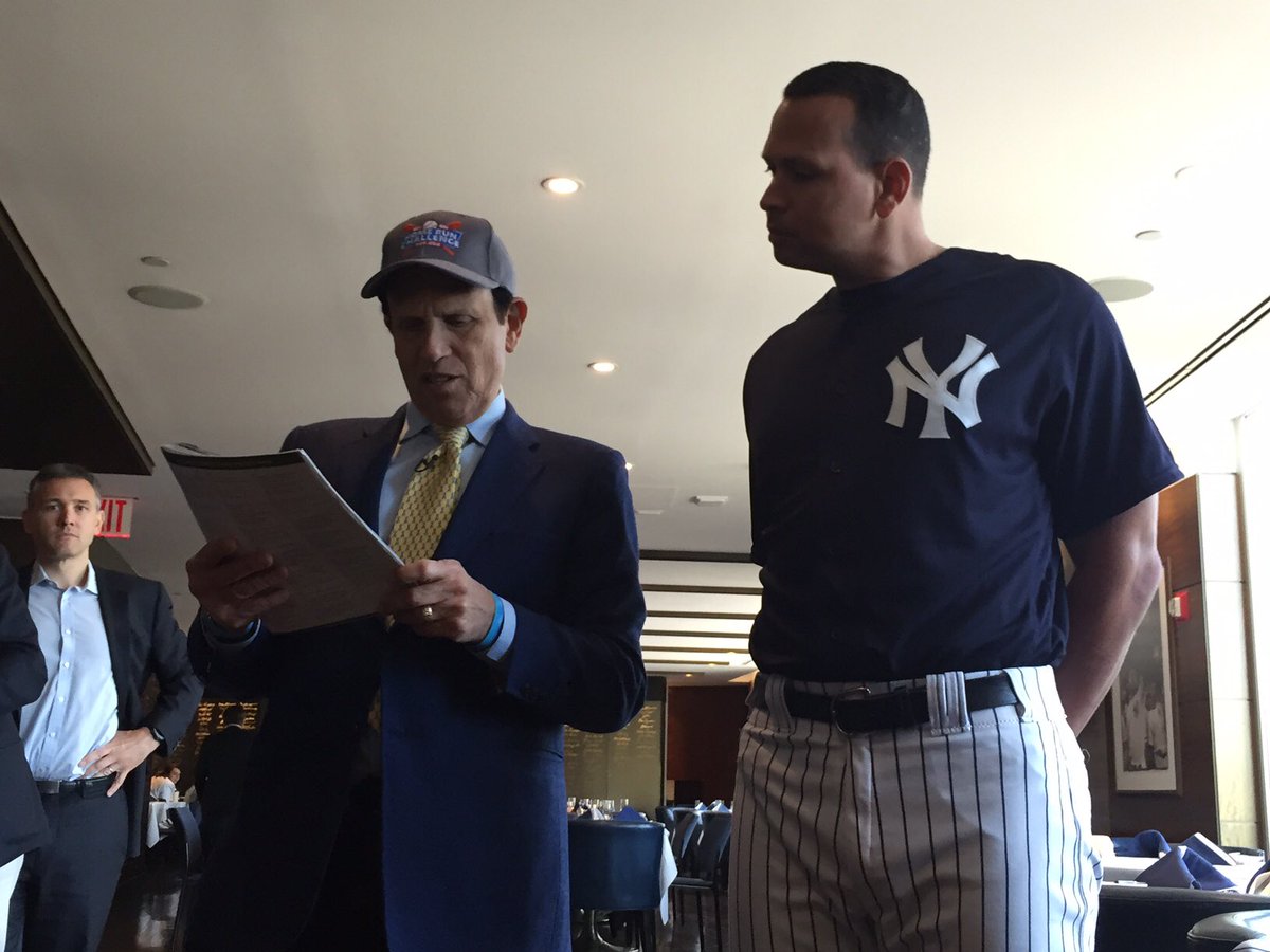 AROD's tweet image. Thank you @PCFHomeRun and Mike Milken for this honor. And for raising $6m for prostate cancer research off my HRs.