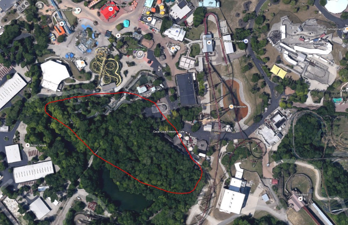 Coaster101's tweet image. I believe somewhere in this area. they already moved the entrance to the river raft ride. #ki2017