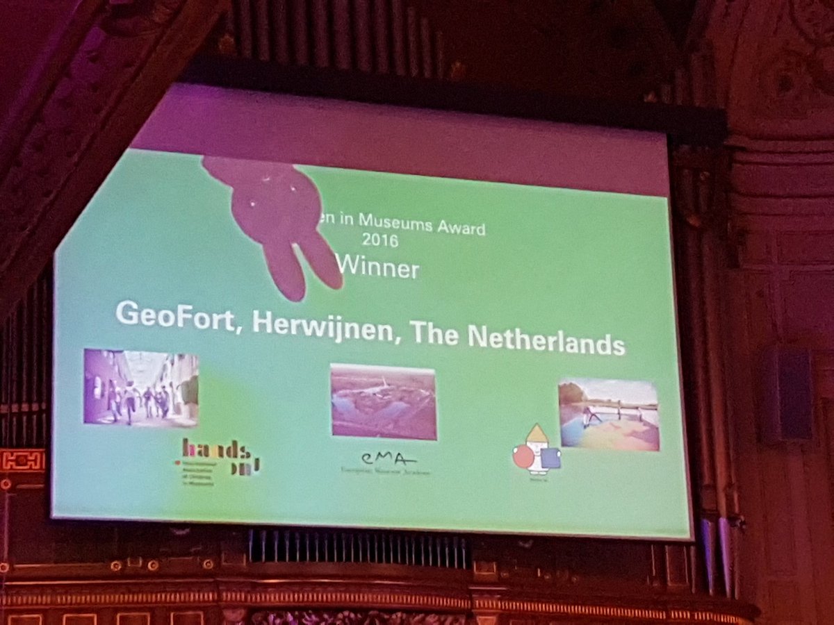 GeoFort's tweet photo. Wat zijn we blij met het winnen van de Children in Museum Award 2016! #ecsite2016 https://t.co/Q2H84sMRLe