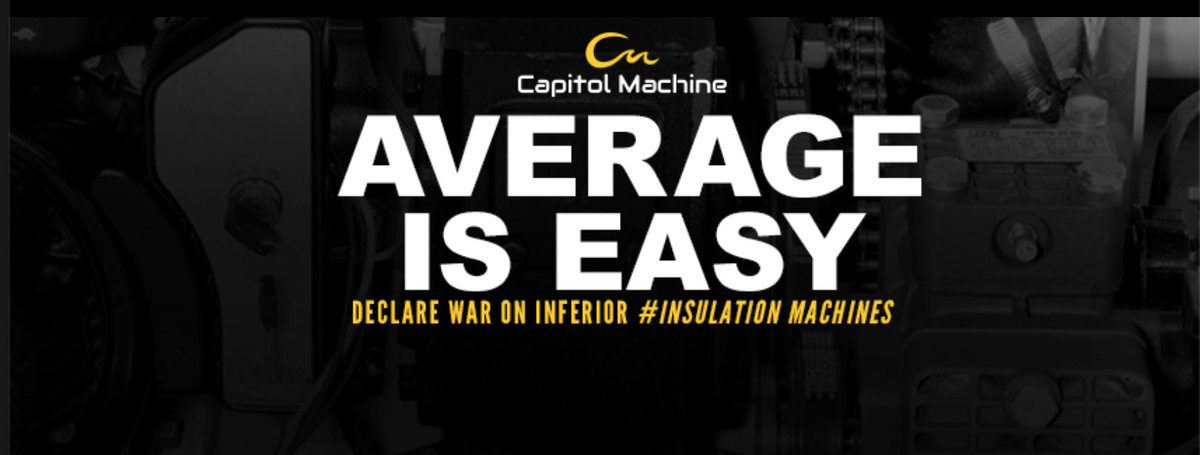 <a href="/CapitolMachine/">Capitol Machine International</a> is anything but #Average capitolmachine.com @MrsCapitolMch <a href="/insulationInnov/">InsulationInnovators</a> #insulation