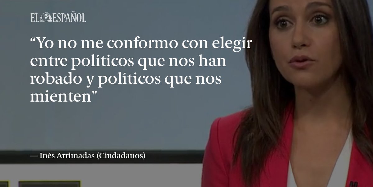 elespanolcom's tweet photo. "En la vida, las oportunidades, hay que aprovecharlas". Arrimadas en el #9JElDebate https://t.co/rKoCGCp7EF https://t.co/klLvzfj7uR