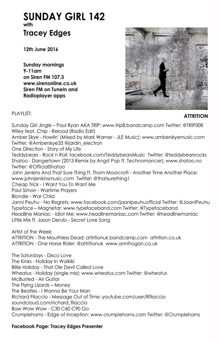 tedges's tweet image. #SundayGirl @SirenFM sirenonline.co.uk/section/shows/… @thatsurething1 @JaaniPeuhu @Typefaceband @headlinemaniac #STOOSHPR