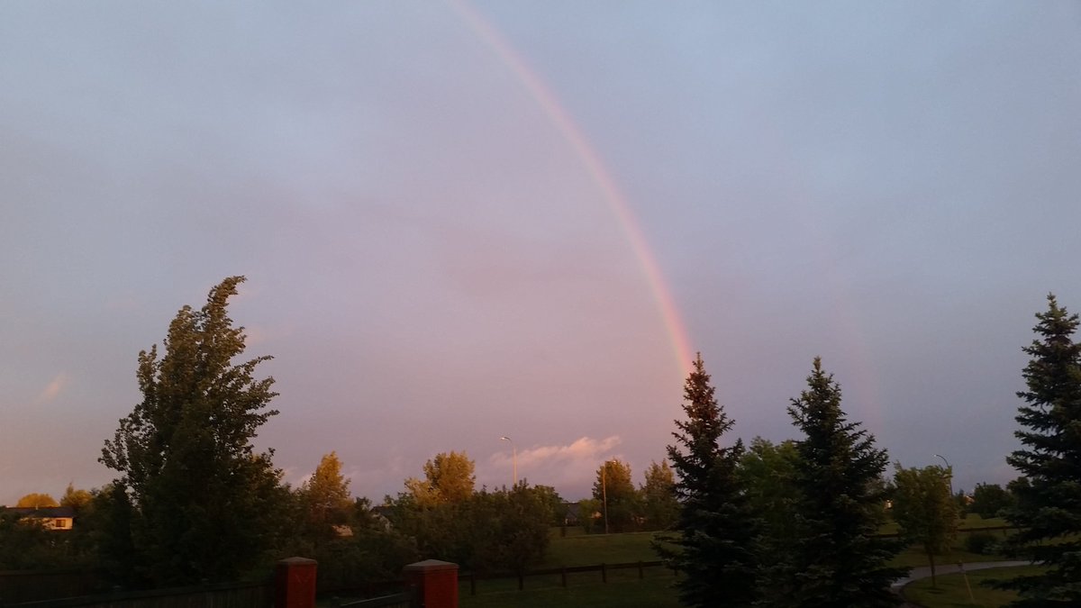 TyranAult's tweet photo. Rain has stopped in Timberlea. At least 44mm today. Rainbows are welcome! #ymm #ymmfire #ymmrain https://t.co/2s7ZtIJycU