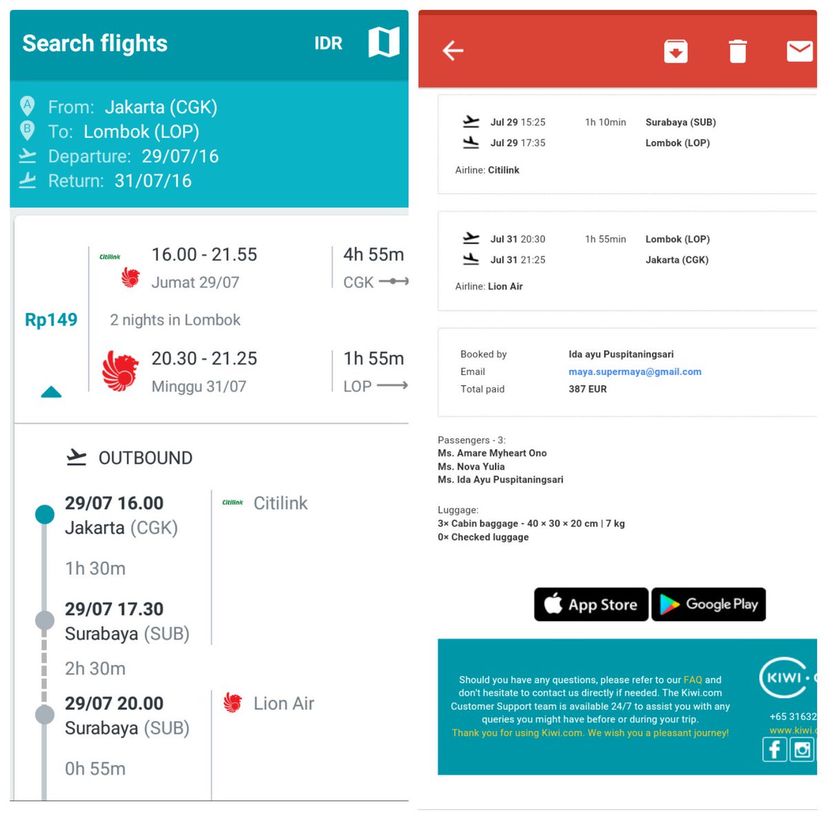 CaySupermaya's tweet image. @kiwicom247 @OliverDlouhy my booking number is 1002422 ... #differentprice #justrefundmybooking