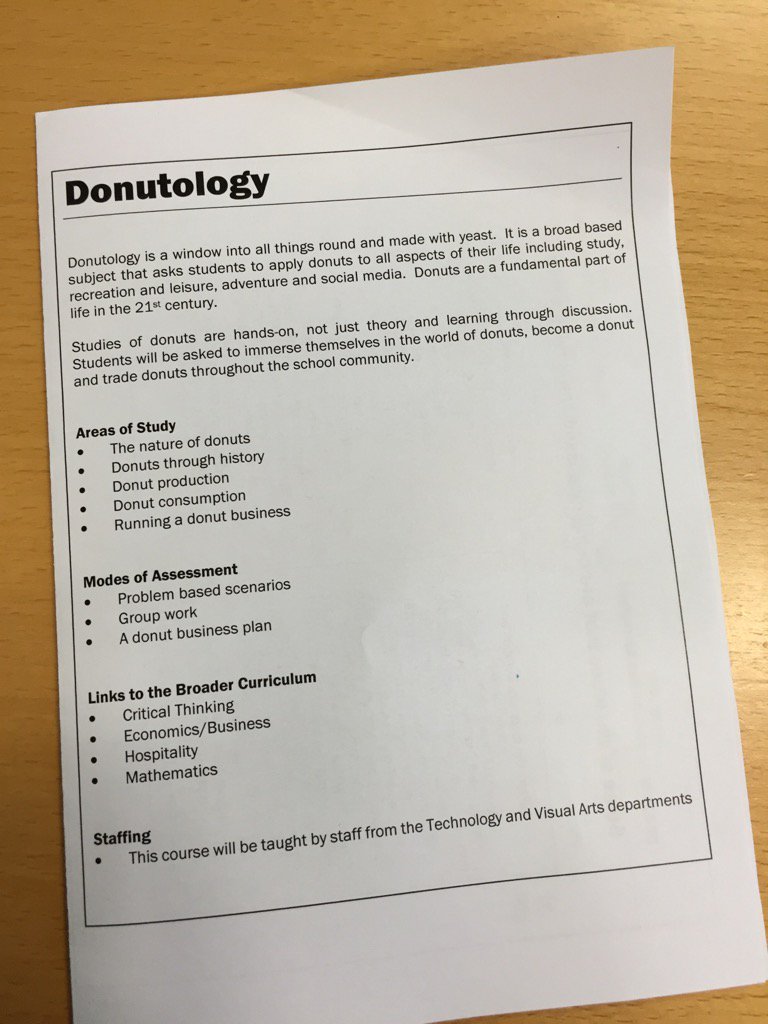 MichaelHaEDU's tweet photo. Redefining education - developing new courses - Donutology #NCPLDay https://t.co/t6TBec9vLm