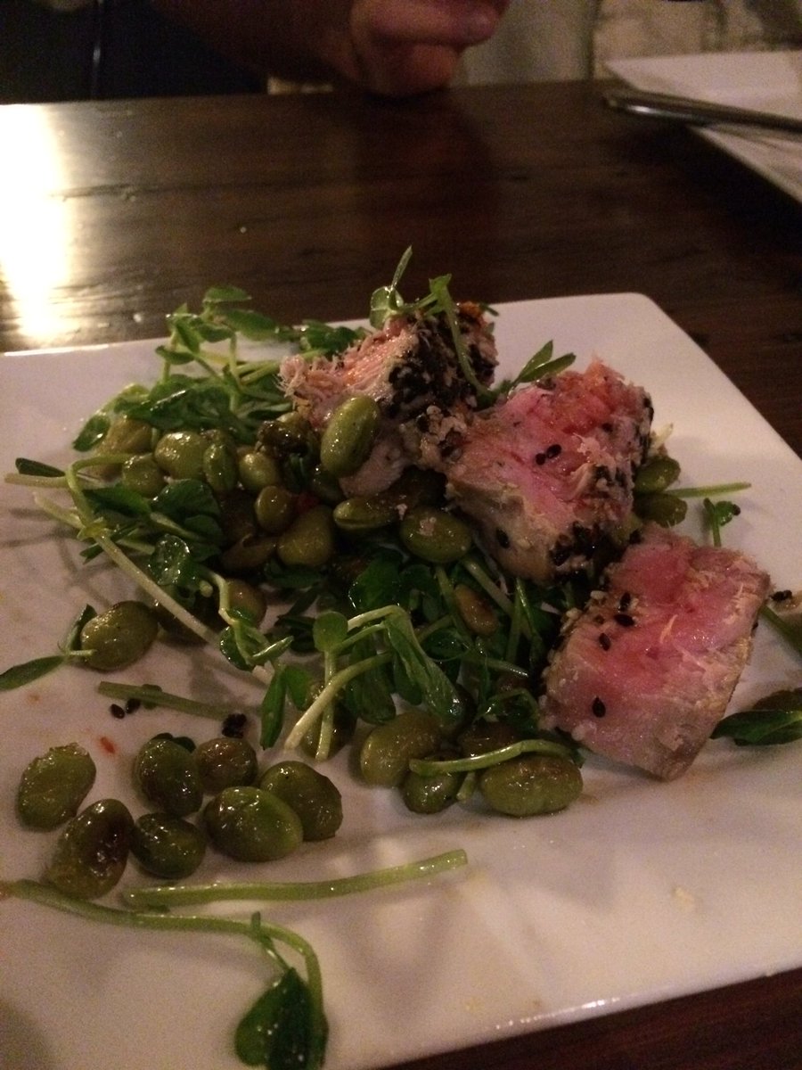 Celebrating graduation w/Seared Ahi Tuna salad- pop up dinner @ Hadley's <a href="/DeliiciousTruck/">Deli-icious Truck</a> #getinmybelly