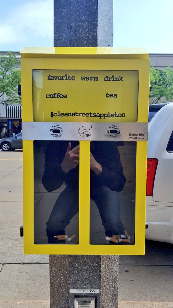 refreshappleton's tweet image. When you're in downtown #Appleton you can "vote with your butt" and help #cleanstreetsappleton What's your vote?