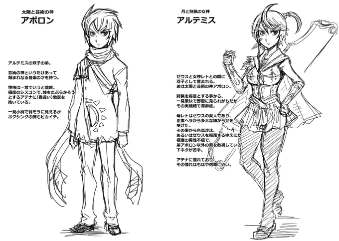 せっかくなんで、随分前にお蔵入りしたギリシャ神話ネタのキャラ表的なアレでもさらしていく寸法。その3 